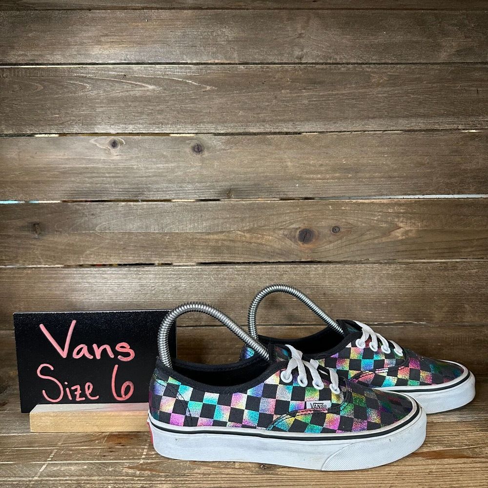 Womens Vans Era Rainbow Holographic Casual Skateboarding Sneakers Shoes Size 6 M